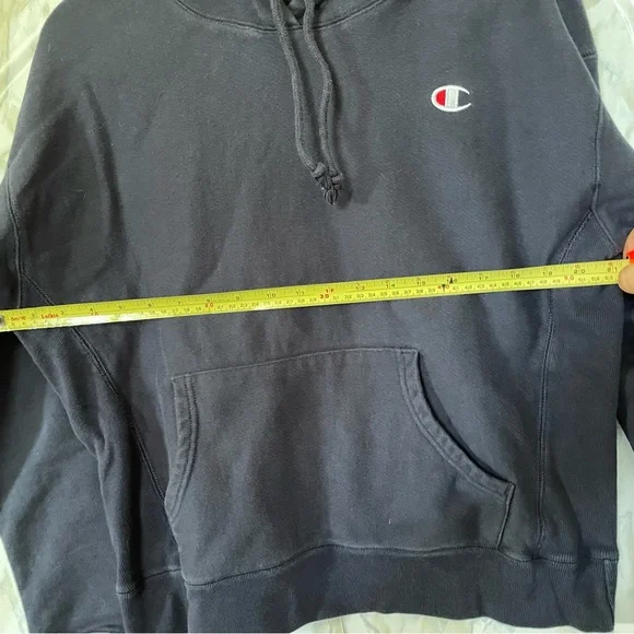 Champion large Reverse Weave blue hoodie pullover pocket long sleeve sweater - Picture 5 of 8